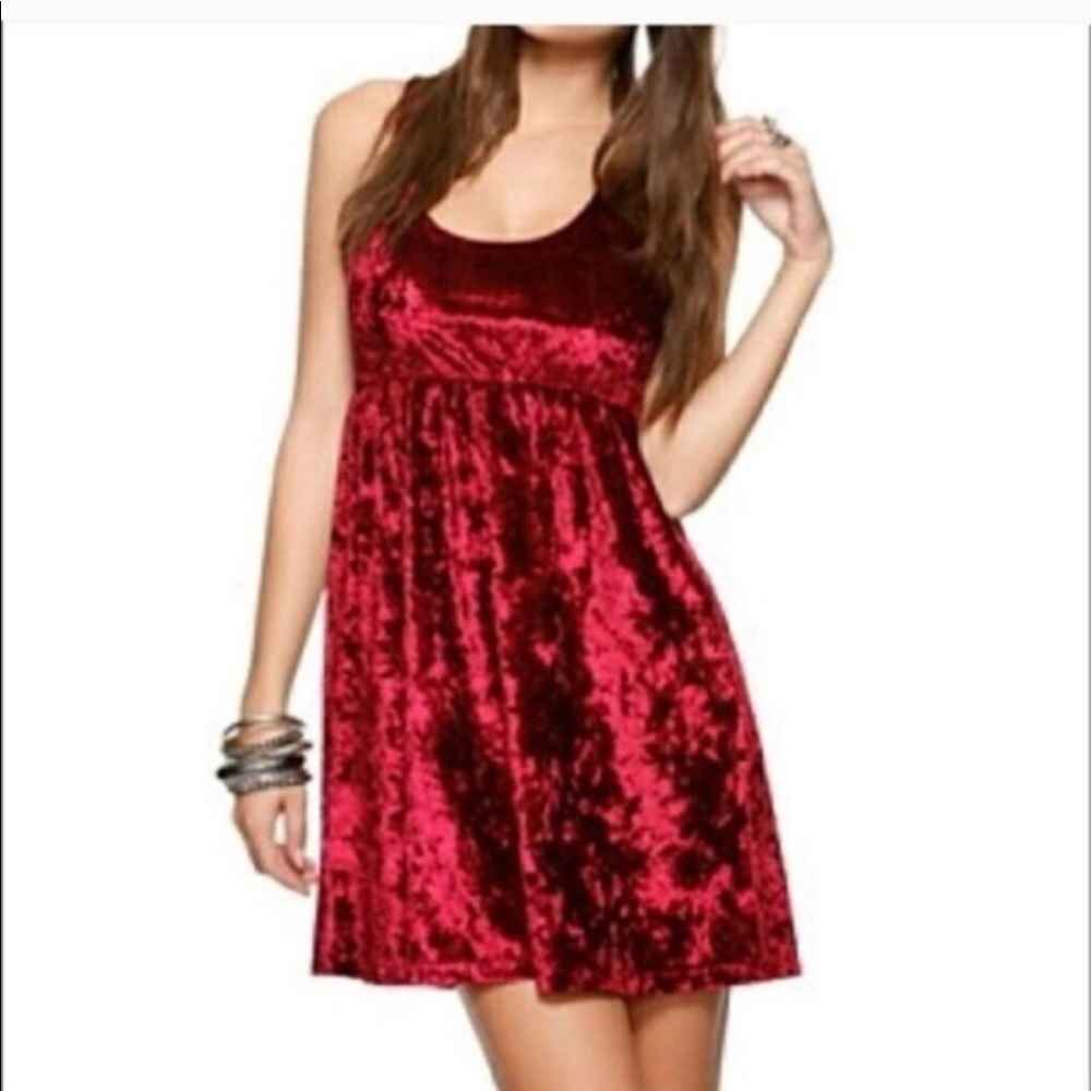 Burgundy 90s Forever21 Empire Waist Dress - Picture 1 of 5